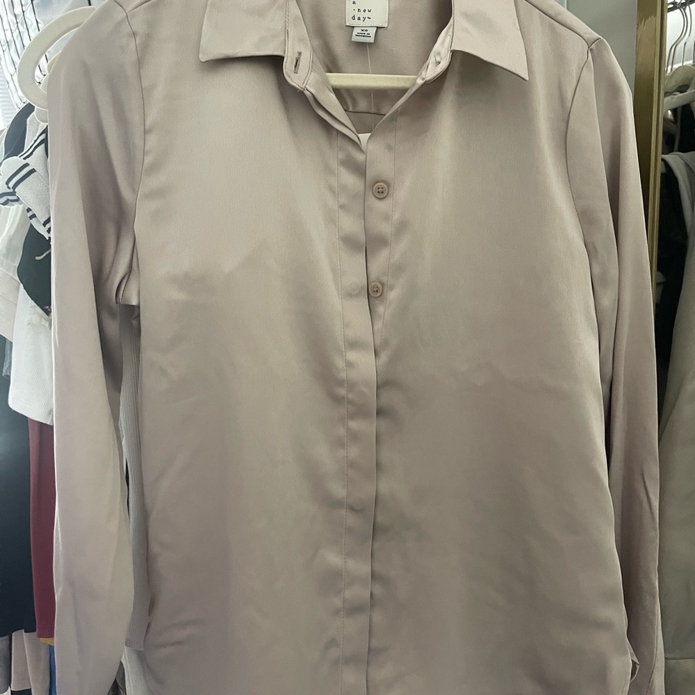 A New Day (Target) Tan Satin Blouse